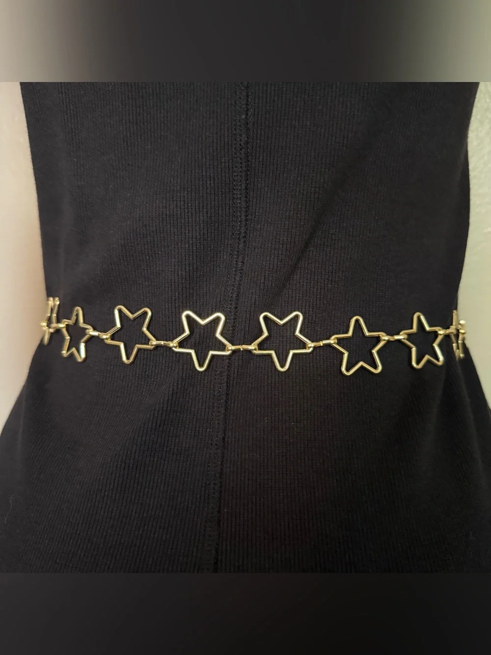 Gold tone star shaped chain belt